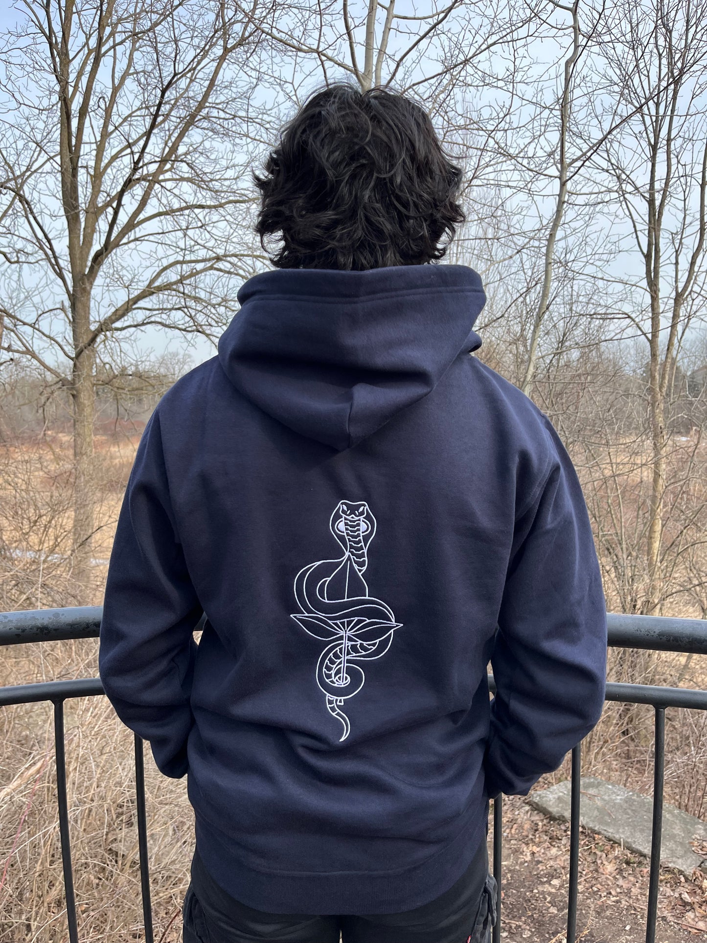 Aikyam-LordShiva-Vasuki-Snake-Hoodie-NavyBlue