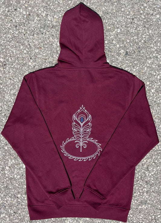 Aikyam-LordKrishna-MayurChakra-Hoodie-Maroon