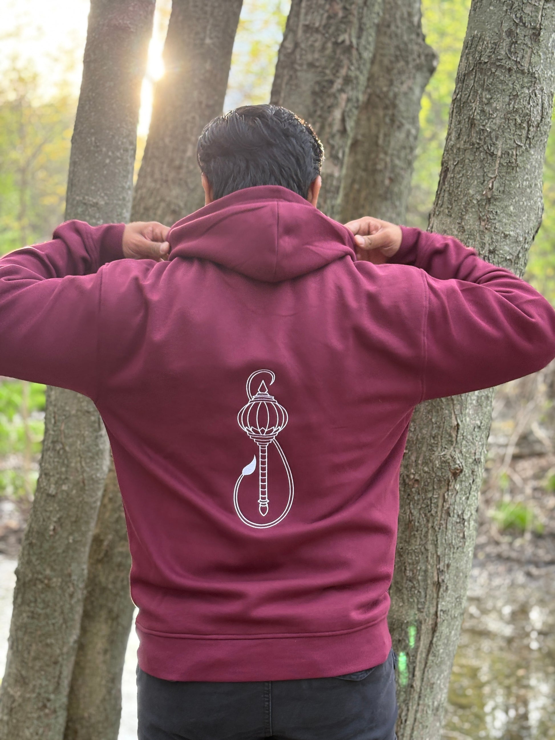 Aikyam-Hanuman-Gadaksha-Hoodie-Maroon