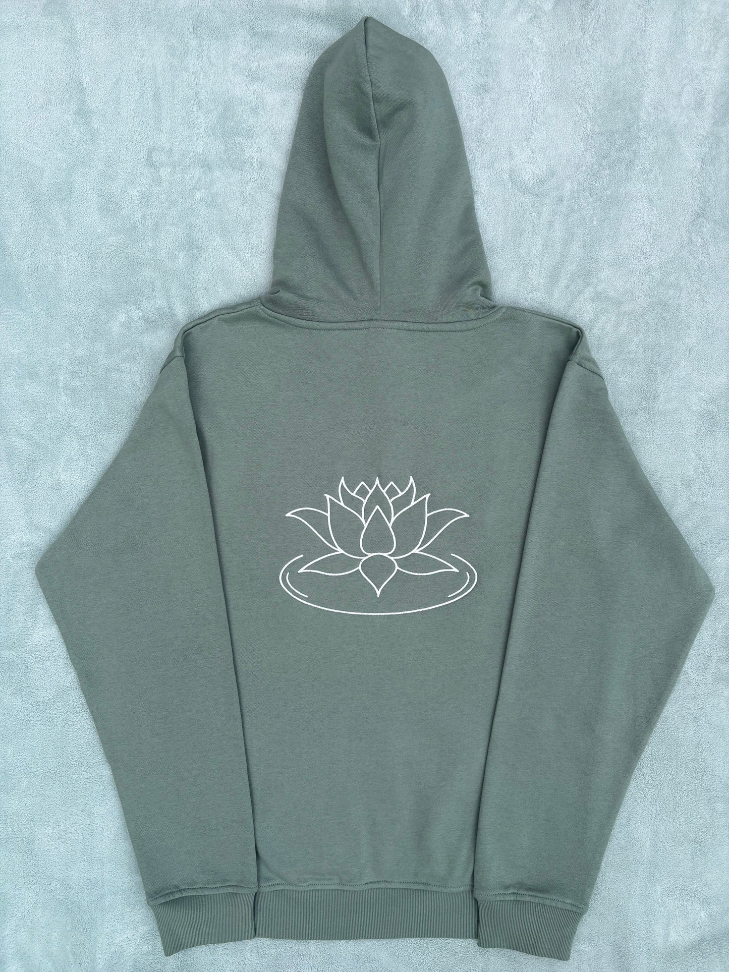 Aikyam-GoddessLakshmi-Padma(Lotus)-Hoodie-Sage Green